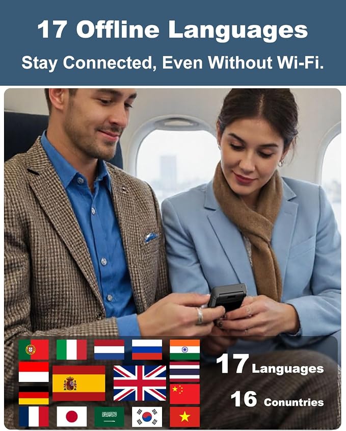 Language Translator Device No WiFi Needed, Dual Screen Real Time Translator Two - Image 3