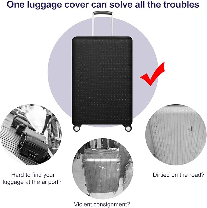 7-mi Water Resistant Print Trolley Case, Size L: Fit 28-30 Inch Luggage - Image 3