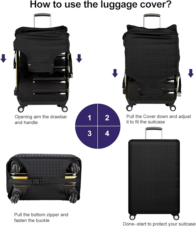 7-Mi Travel Suitcase Protector elastic sleeve Cover 19"-20" Anti-Scratch - Image 3