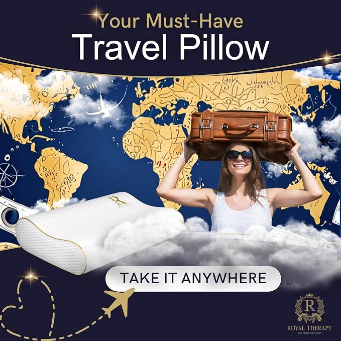 2-Pack Travel Memory Foam Pillow, Cervical - Image 3
