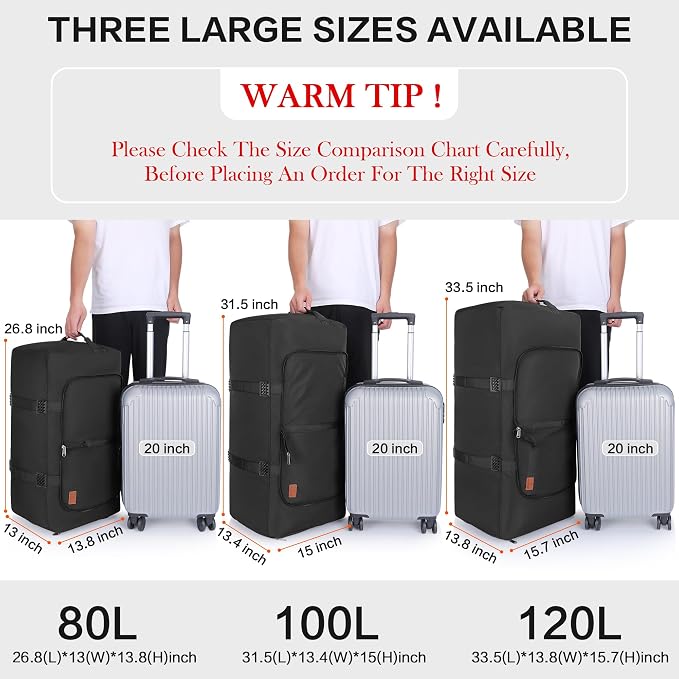 120L Duffle Bag for Travel, Large Foldable Waterproof Travel Duffel Bags - Image 3
