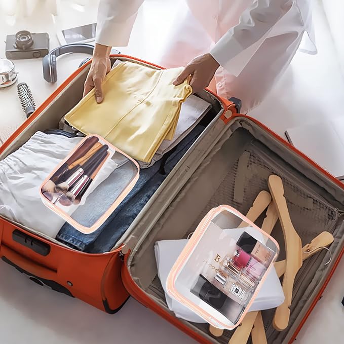 5Pcs Crystal Clear PVC Travel Toiletry Bag Kit - Image 3