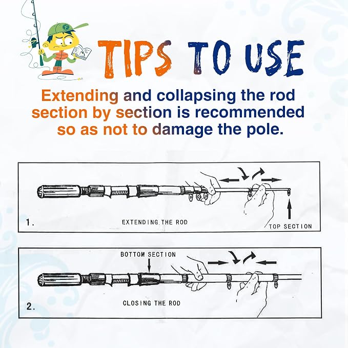 Kids Fishing Pole, Telescopic Fishing Rod, Toddler Collapsible Fishing Rod and - Image 6