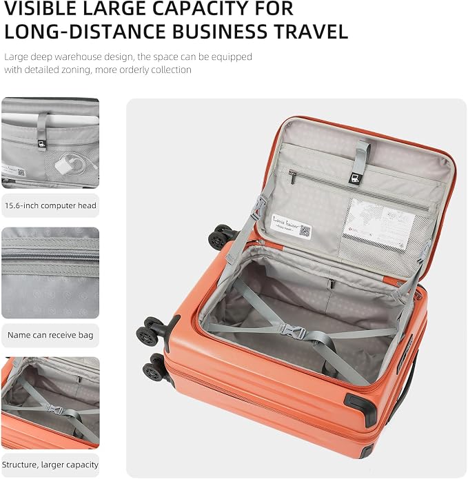 Carry On Luggage, 20Inch & 29 Inch Top Opening Airline Approved ABS+PC Hard - Image 2