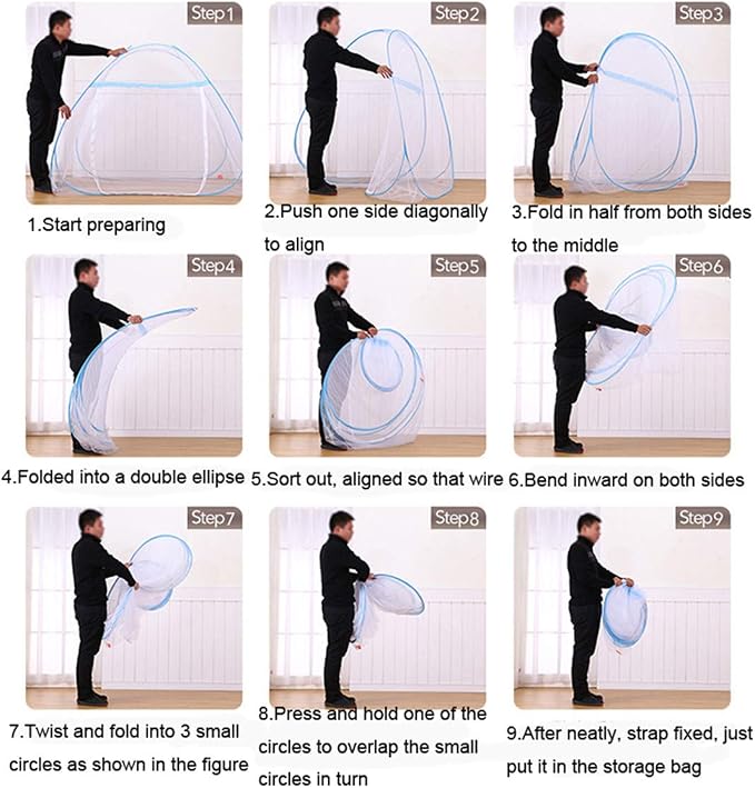 CdyBox Folding Mosquito Net Tent Canopy Curtains - Image 7