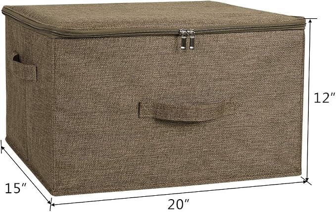ANMINY 2PCS Storage Bins with Zipper Lids 51.9 Qt Lidded Fabric Storage Boxes - Image 3