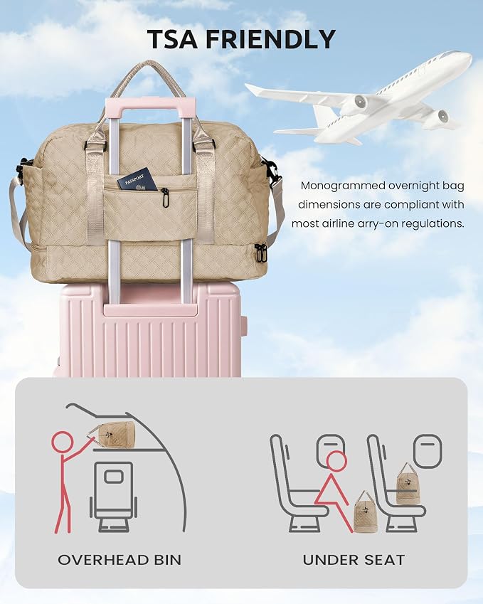 Girly Gifts for Women, Gifts for Women-Initial Travel Bag - Image 5
