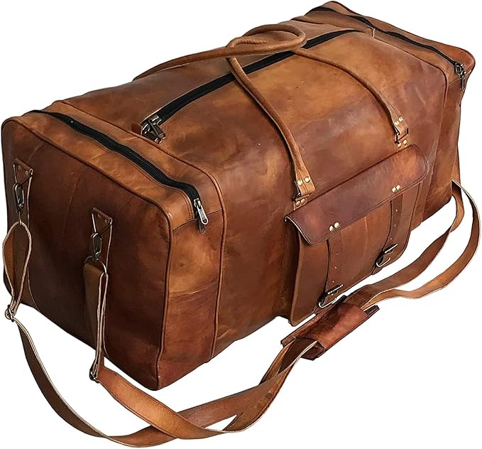Leather Duffle Bag for Men Luggage Handmade Travel Bag Carry On Luggage by cuero