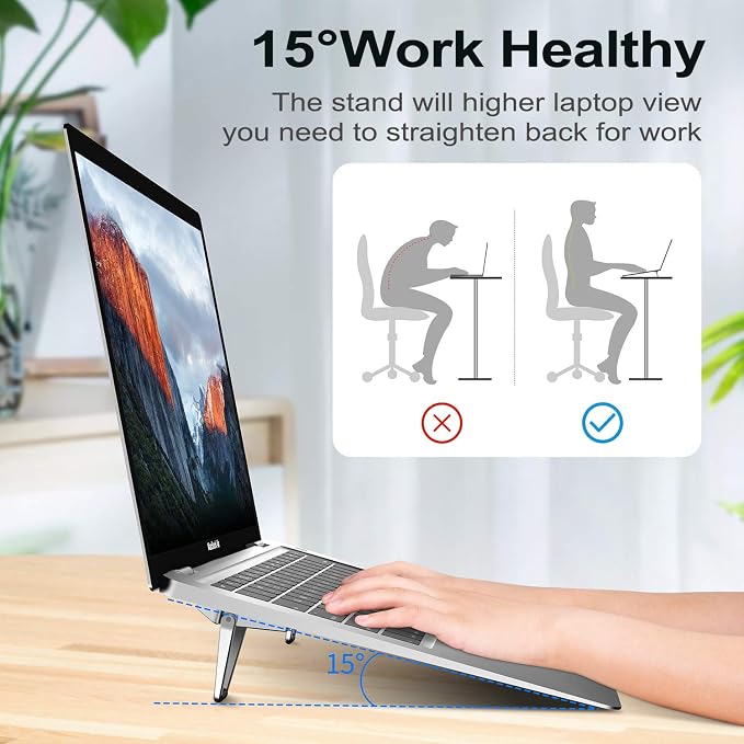 Laptop Stand for Desk, Portable Anti-Slip Keyboard Riser, Zinc Alloy Keyboard - Image 6