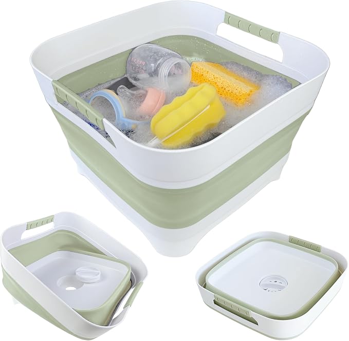 Wash Basin for Baby Bottles, Versatile Wash Tub for Kitchen, Outdoor Camping by Gimwa-foldtokeepopenformore