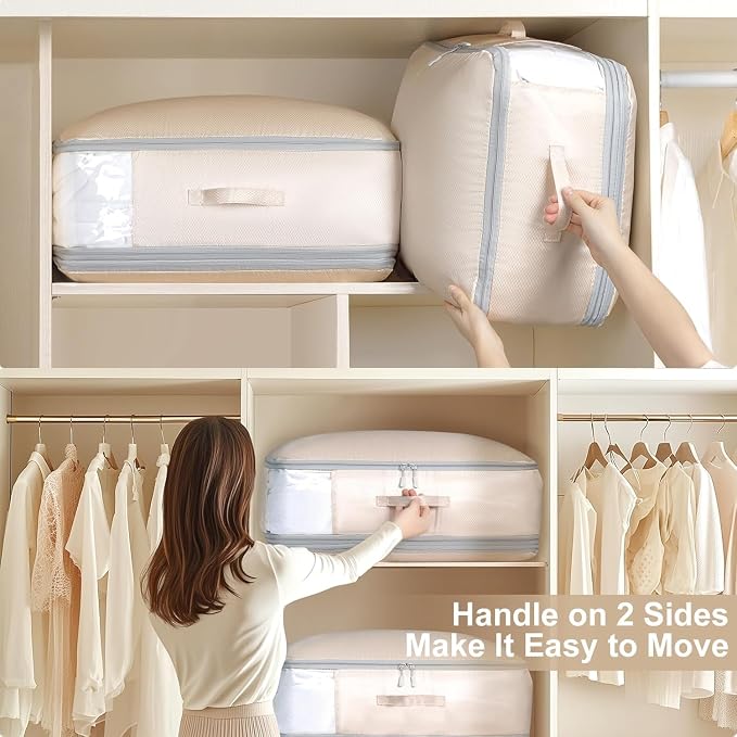 DIMJ Comforter Storage Bag - 110L Ultra Space Saving Self Compression Organize - Image 3