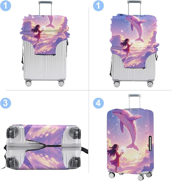 Luggage Cover Washable Suitcase Protector Anti-Scratch, Stretchable Fit - Image 4