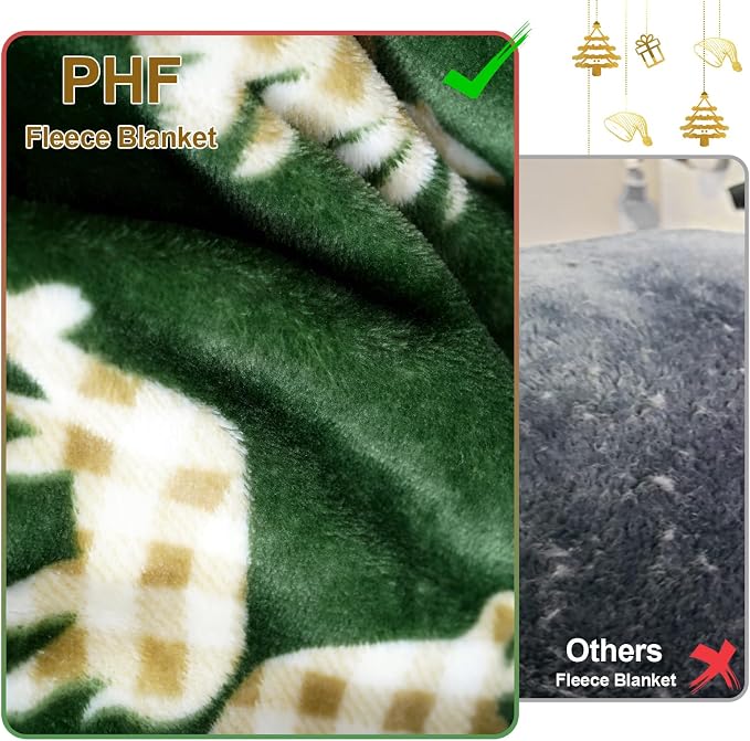 PHF Printed Fleece Throw Blanket, No Shed No Pilling Ultra Soft Plush Cozy Xmas - Image 4