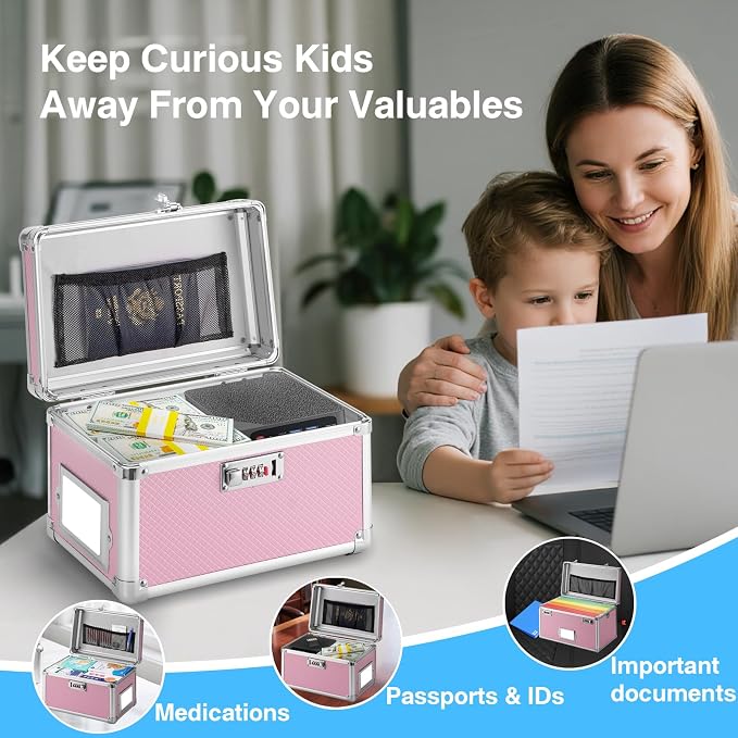 15 x 8.7 x 10 Inch Lockable Storage Box - Image 3