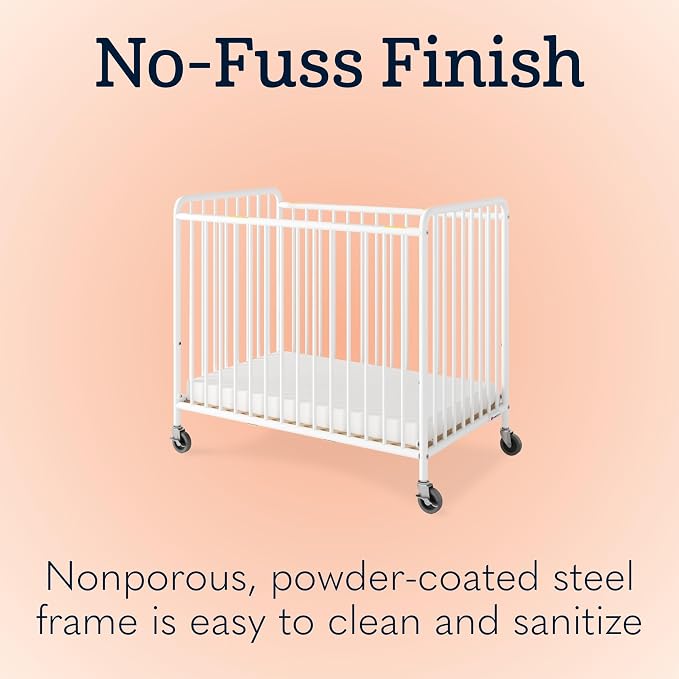 Foundations Chelsea Clearview Metal Compact Daycare Crib, Compact Mini Size - Image 9