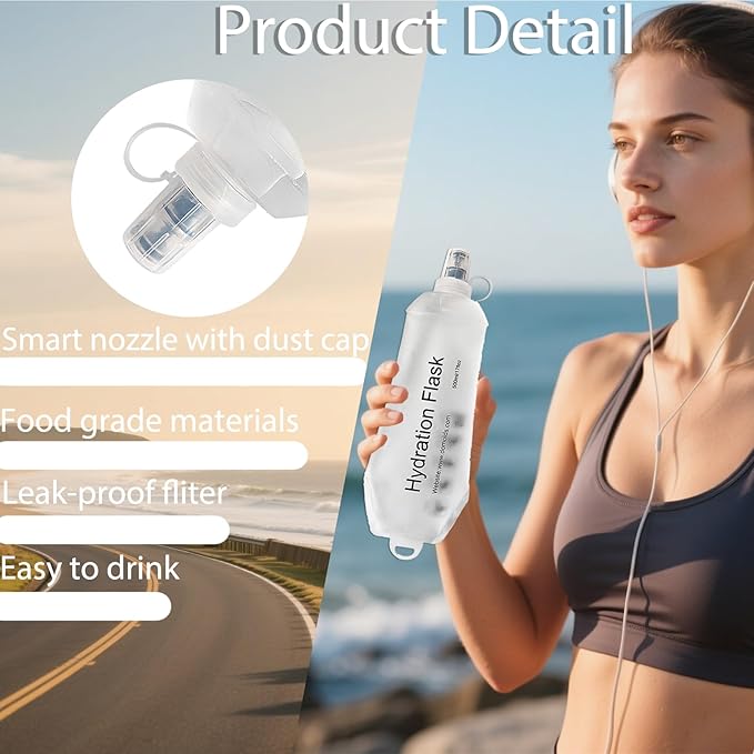 CLINTT 150ml Soft Flask, Foldable Running Water Bottle, TPU Folding Soft Water - Image 5