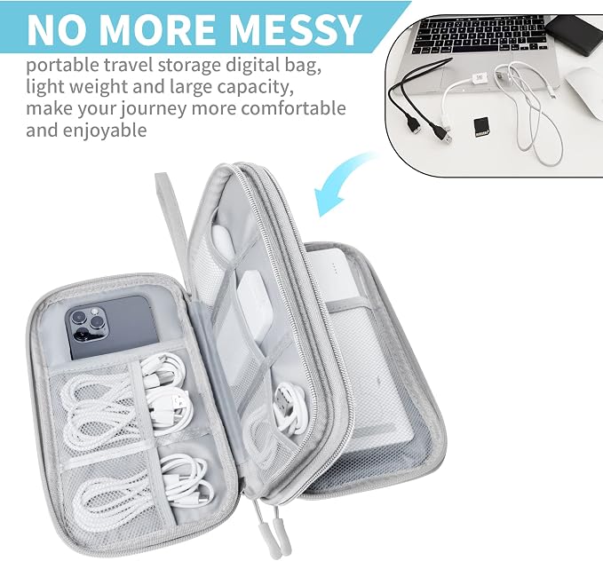 Electronics Travel Organizer, Portable Waterproof Electronic Travel Storage Bag - Image 2
