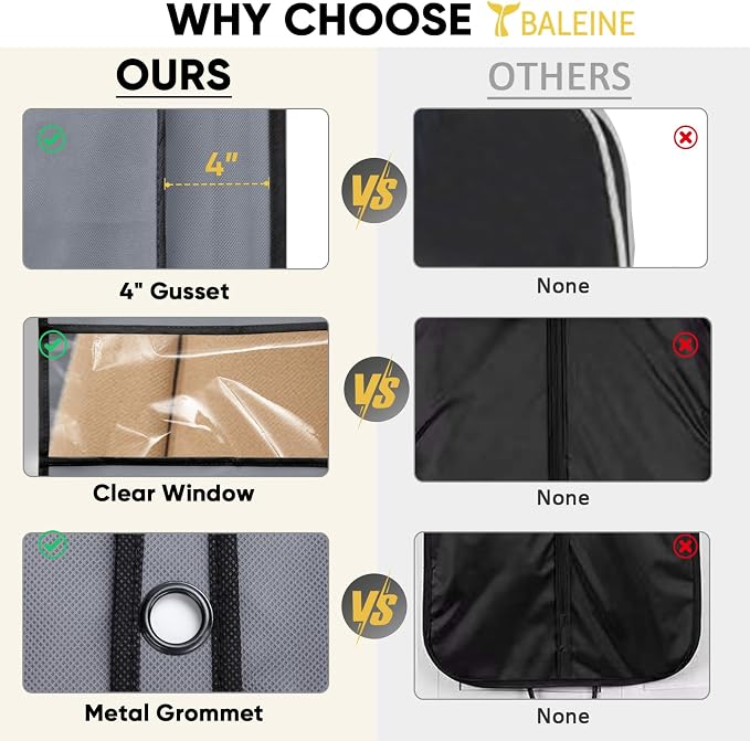 BALEINE 1PK Heavy Duty Garment Bag - Image 7