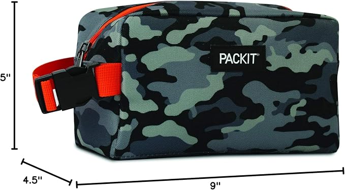 PackIt Freezable Snack Box, Charcoal Camo, Built - Image 8