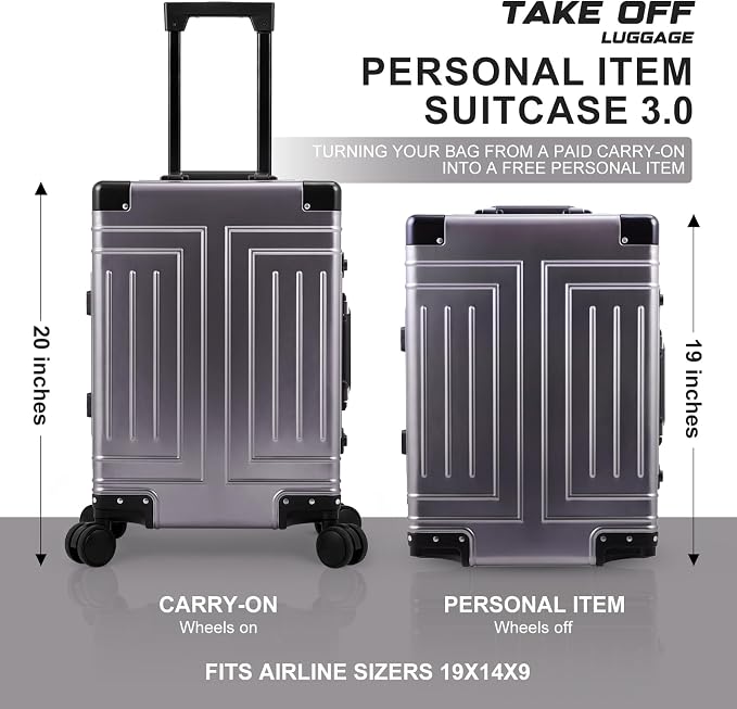 All Aluminum 20/28 Luggage Set，Cut from Whole Aluminum Sheet，22x14x9 Airline - Image 6