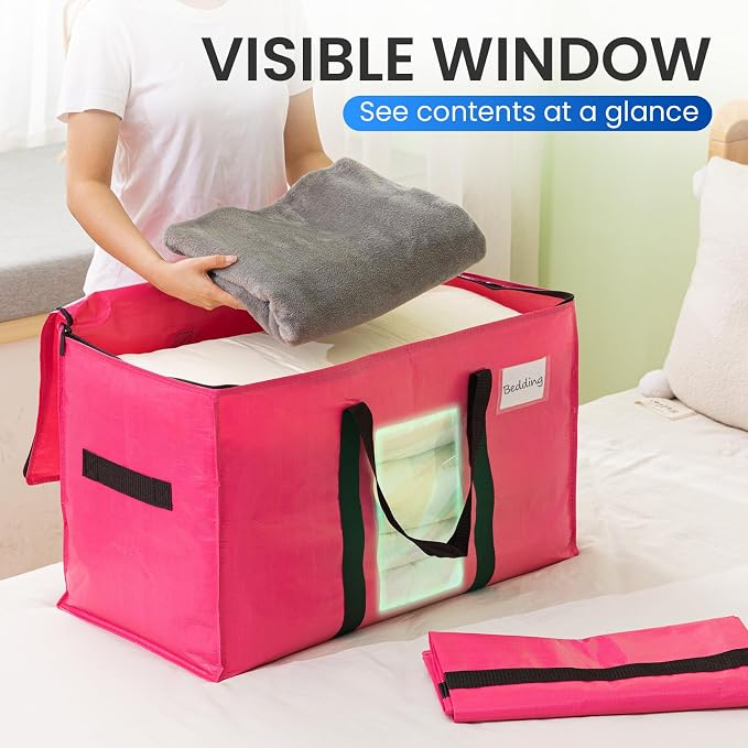 TAILI 6 Pack Pink Extra Large Moving Bags, Heavy Duty Totes - Image 4