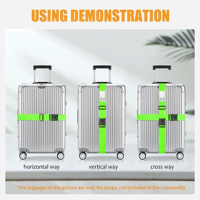 BILIONE Luggage Straps 88 inch Adjustable Suitcase Belt, Lockable Against - Image 5