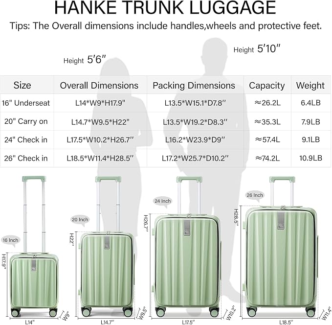 Hanke 20 Inch Carry-On Luggage - Image 4