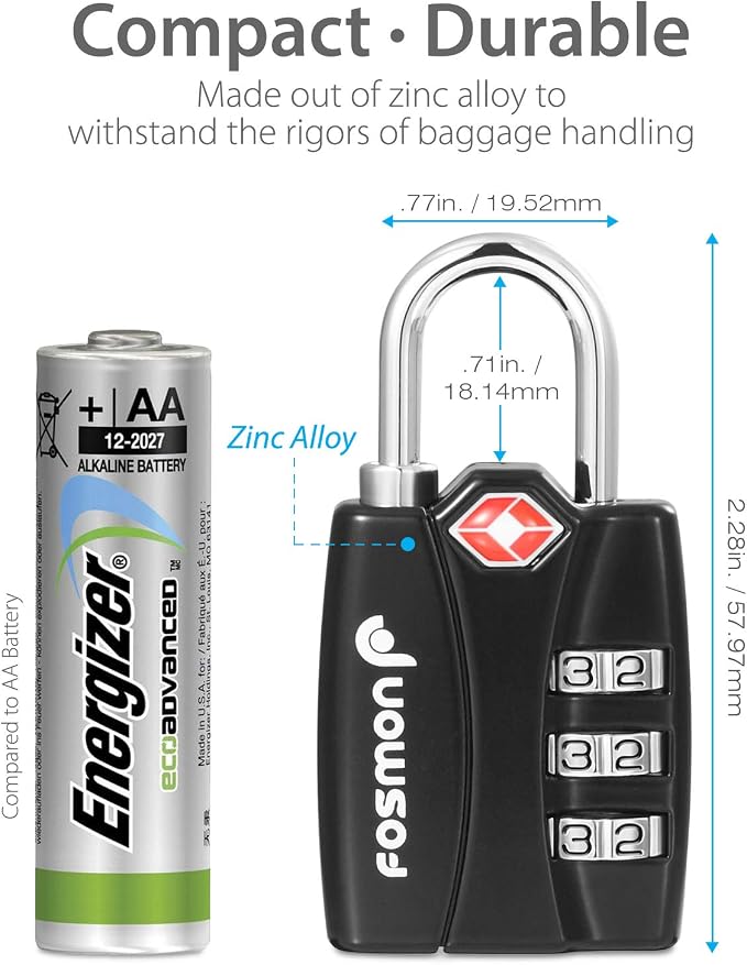 Fosmon TSA Approved Locks for Luggage. Suitcase Locks - Image 8