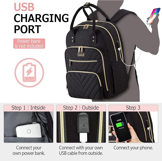 Laptop Backpack for Women Men, School Backpacks for Teens Girls Boys, 17.3 Inch - Image 3