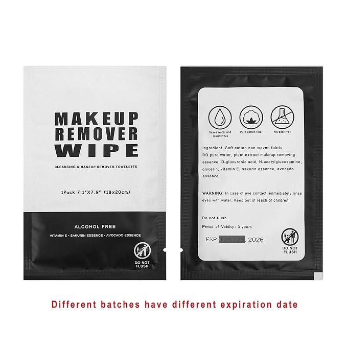 100 Makeup Remover Wipes Bulk Individually Wrapped Makeup Wipes Single Makeup - Image 6