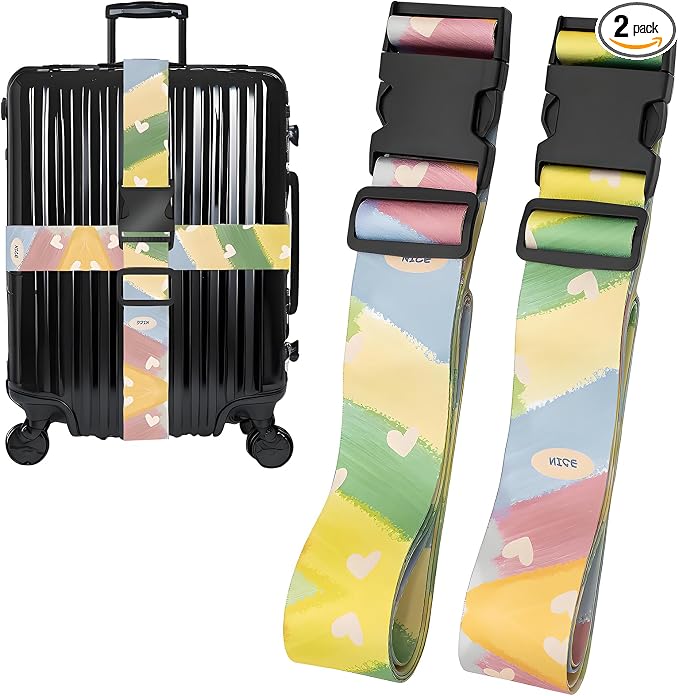Painting Luggage Straps for Suitcases, Adjustable Luggage Travel Belts to Keep by Unknown