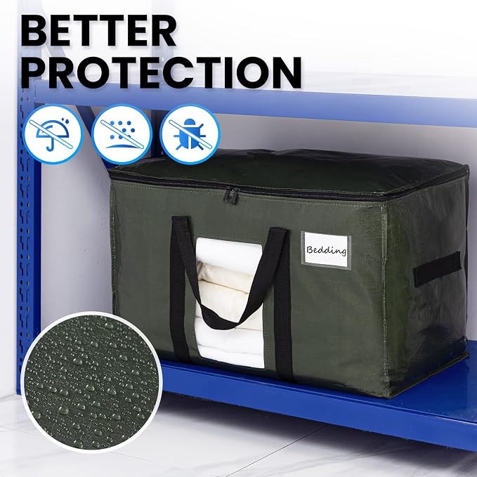 TAILI 2 Pack Green Extra Large Storage Bags, Heavy Duty Totes - Image 8