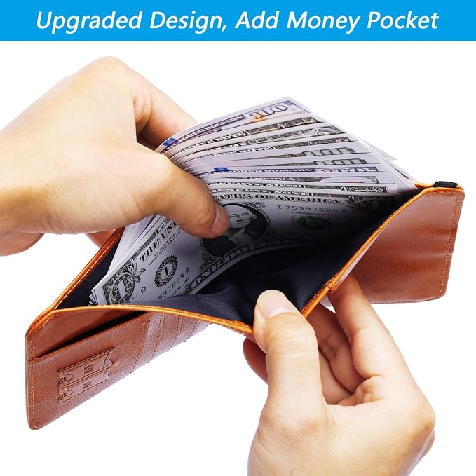 Airtag Passport Holder Cover Wallet Travel Essentials RFID Blocking Leather - Image 4