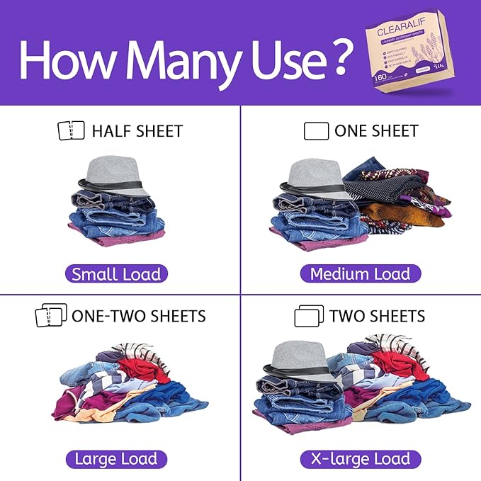 CLEARALIF Laundry Detergent Sheets 80 Sheets, Lavender - Image 2