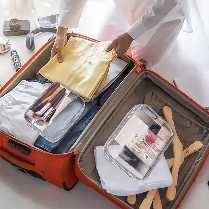 3Pcs Crystal Clear PVC Travel Toiletry Bag Kit - Image 4