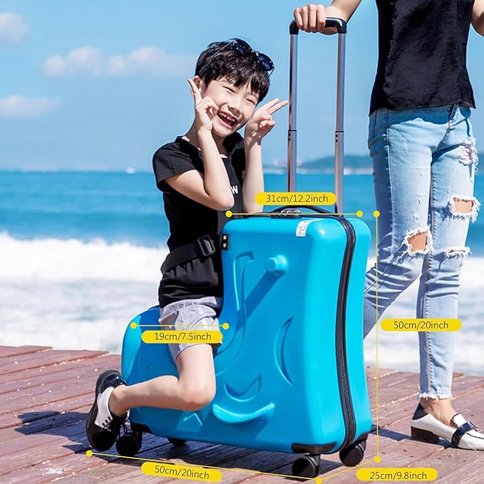 20" Kids Ride on Suitcase, Childrens Ride on Luggage - Image 2