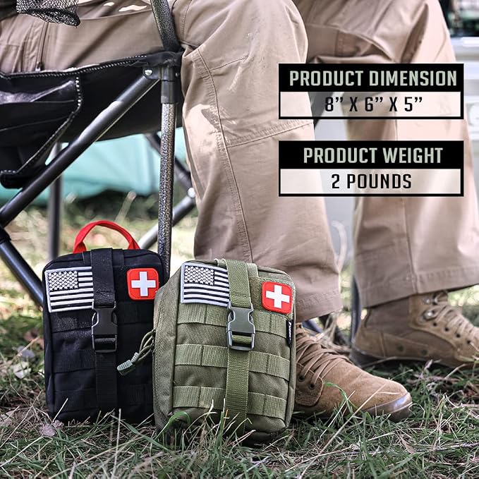 EVERLIT 250 Pieces Survival First Aid Kit IFAK EMT Molle Pouch Survival Kit - Image 6