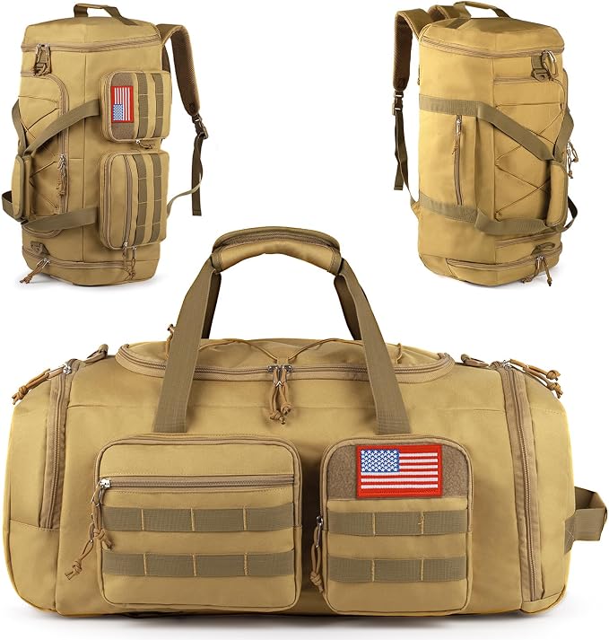 Tactical Gym Bag for Men，70L Large 3 in 1 Sports Duffle Bag by ATRIPACK