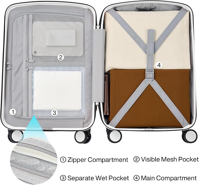 Hanke 28 Inch Luggage with Spinner Wheels Lightweight PC Hard Shell Suitcases - Image 6