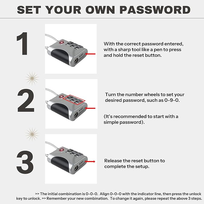 TSA Approved Locks for Luggage, Small Combo Lock - Image 5