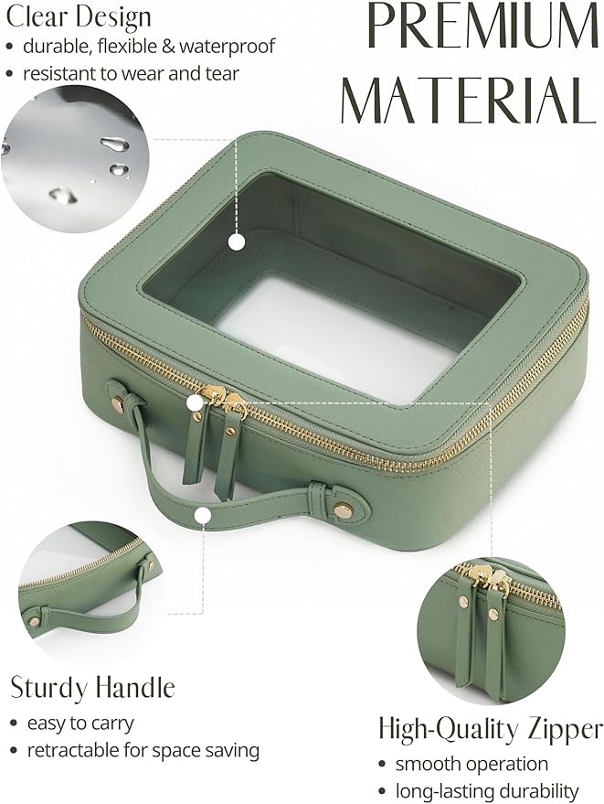 Popvibe Clear Makeup Bag Travel Cosmetic Case Transparent Toiletry Bag - Image 4