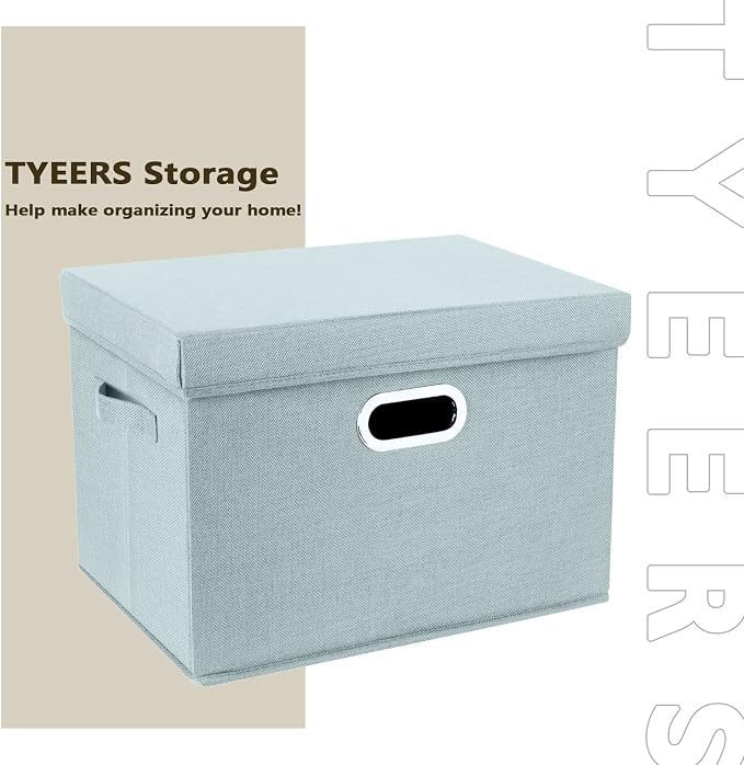 TYEERS Large Storage Bins with Lids, Collapsible, Fabric Storage Boxes - Image 7