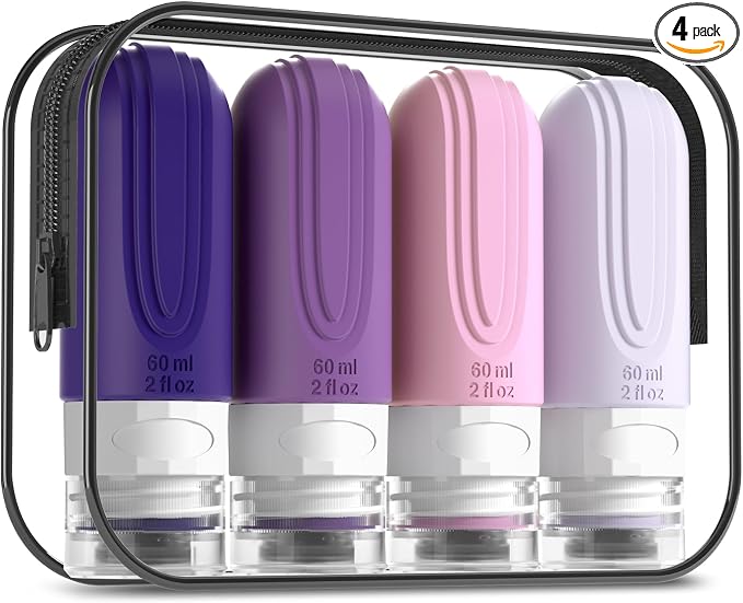 Travel Bottles for Toiletries, Tsa Approved 2oz Travel size Bottles, BPA Free by Mrsdry
