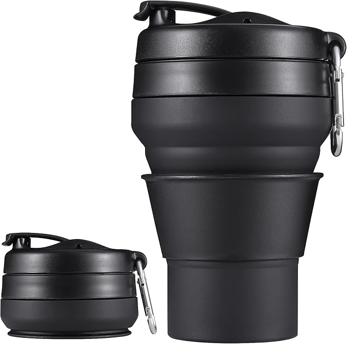 Collapsible Coffee Cup, 2 Pack 20 OZ 600ml Silicone Travel Folding Cup by Egoldto