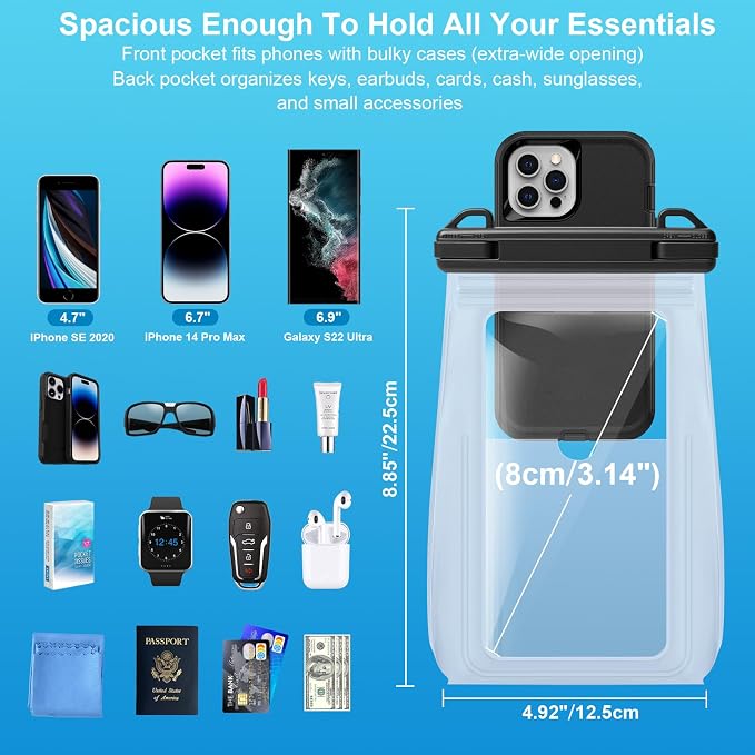 2 Pack Large Waterproof Phone Pouch Floating, Waterproof Phone Case - Image 5