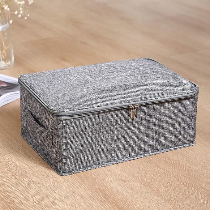 ANMINY 3PCS Storage Bins with Zipper Lids 13 Qt Lidded Fabric Storage Boxes - Image 5