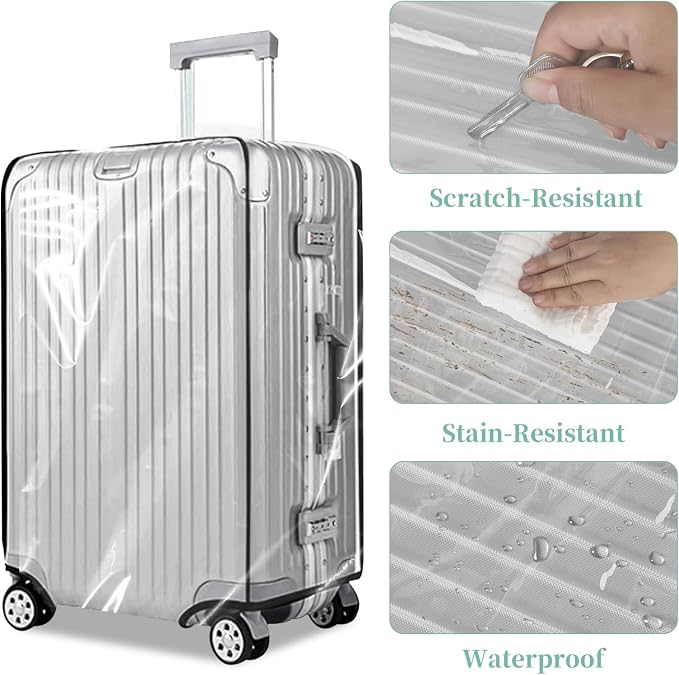 Clear PVC Luggage Cover, Waterproof Dustproof Anti-Scratch Suitcase Protector - Image 3