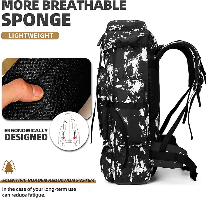 Hiking Backpack for Men 70L/100L Camping Backpack Military Rucksack Molle 3 - Image 3
