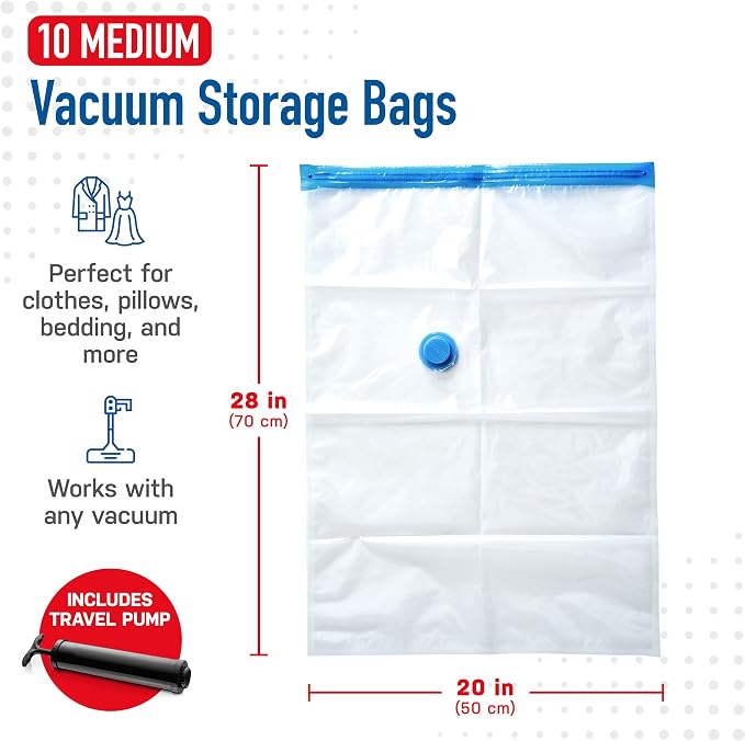 10 Pack Medium Vacuum Storage Bags - Image 3