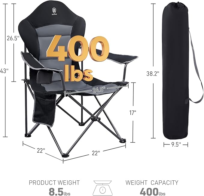 EVER ADVANCED Camping Chairs, Lawn Chairs Outdoor Sports Chairs, Folding Chair - Image 3